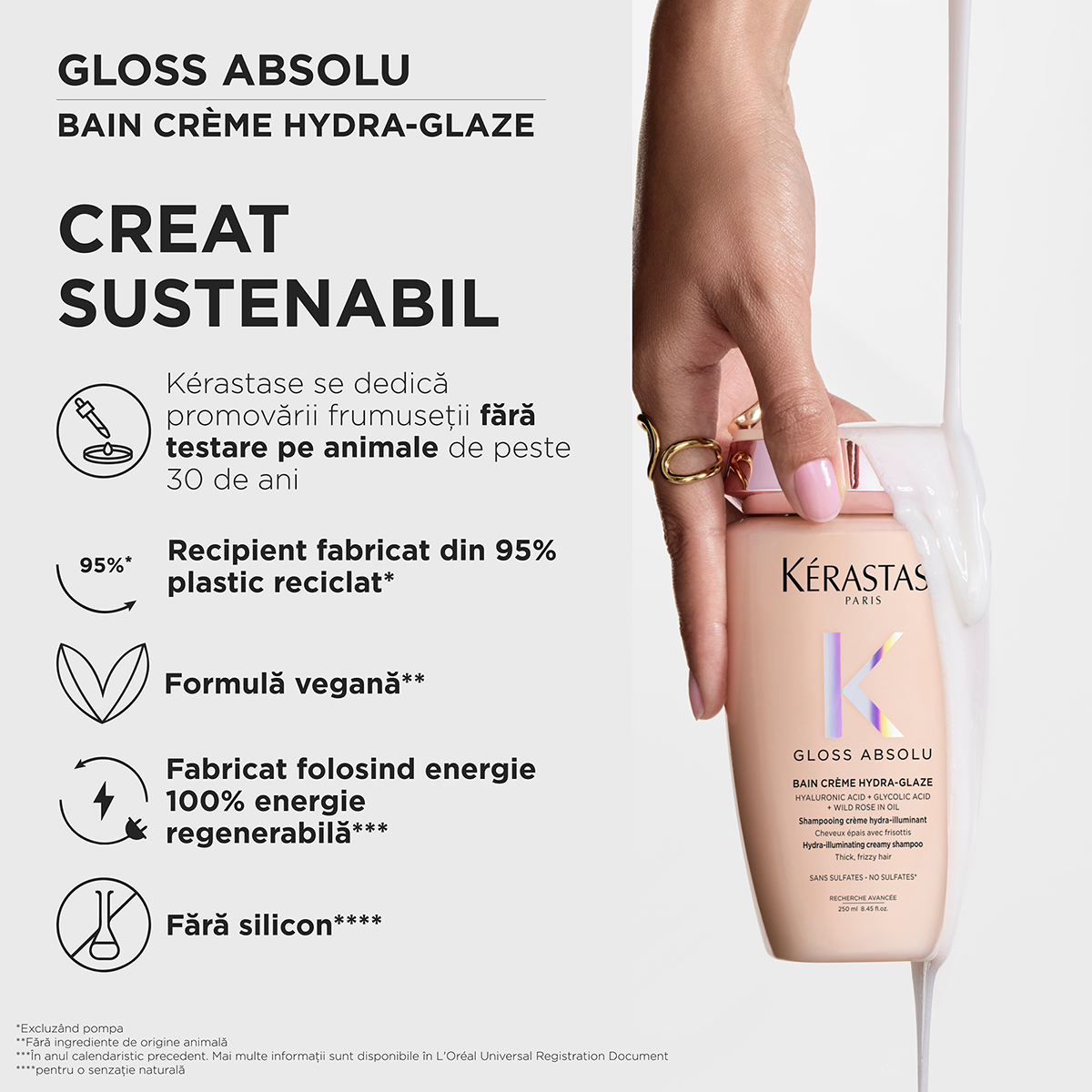 Krémes, szöszösödést gátló sampon vastag hajra — Kérastase Gloss Absolu Bain Crème Hydra-Glaze 250ml