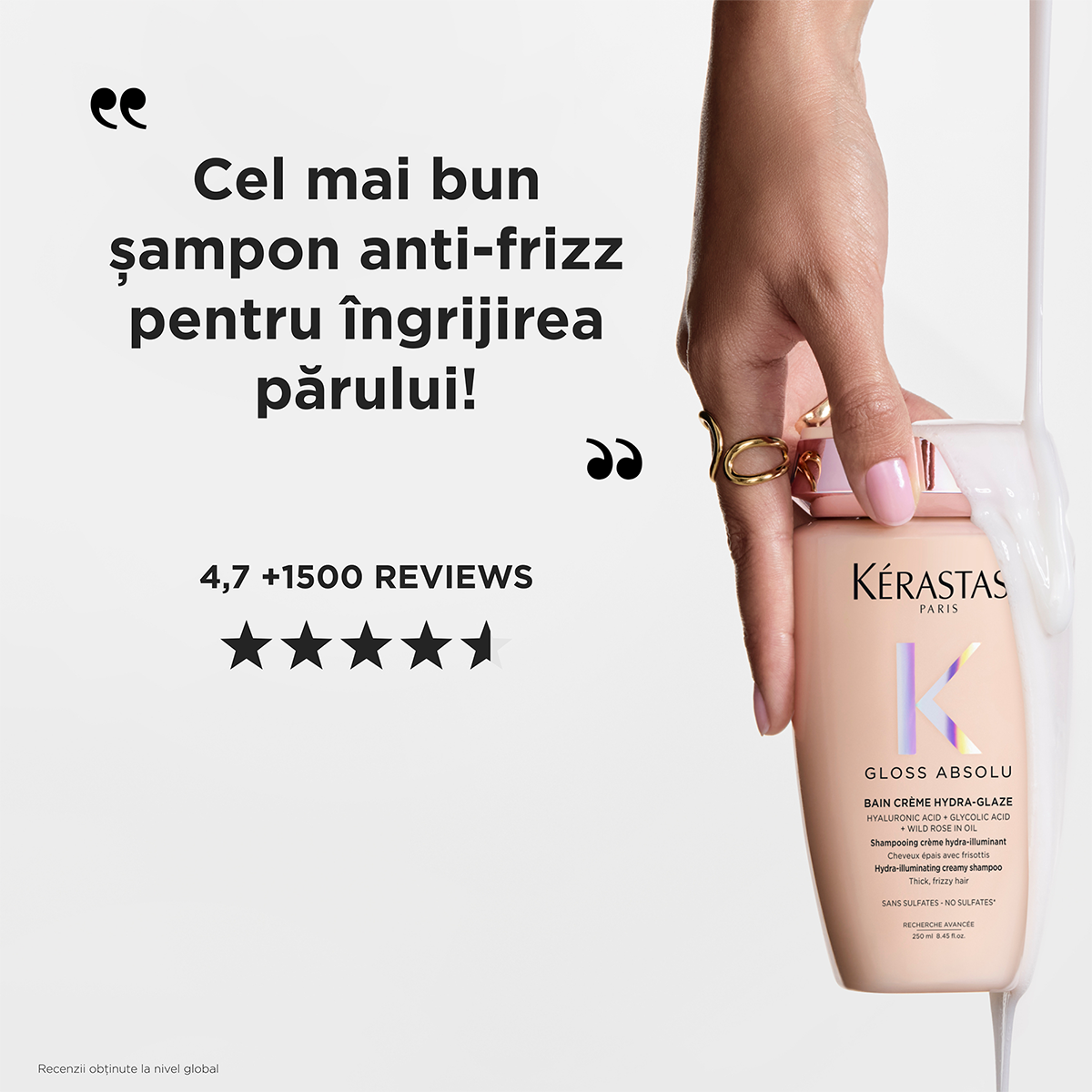 Krémes, szöszösödést gátló sampon vastag hajra — Kérastase Gloss Absolu Bain Crème Hydra-Glaze 250ml