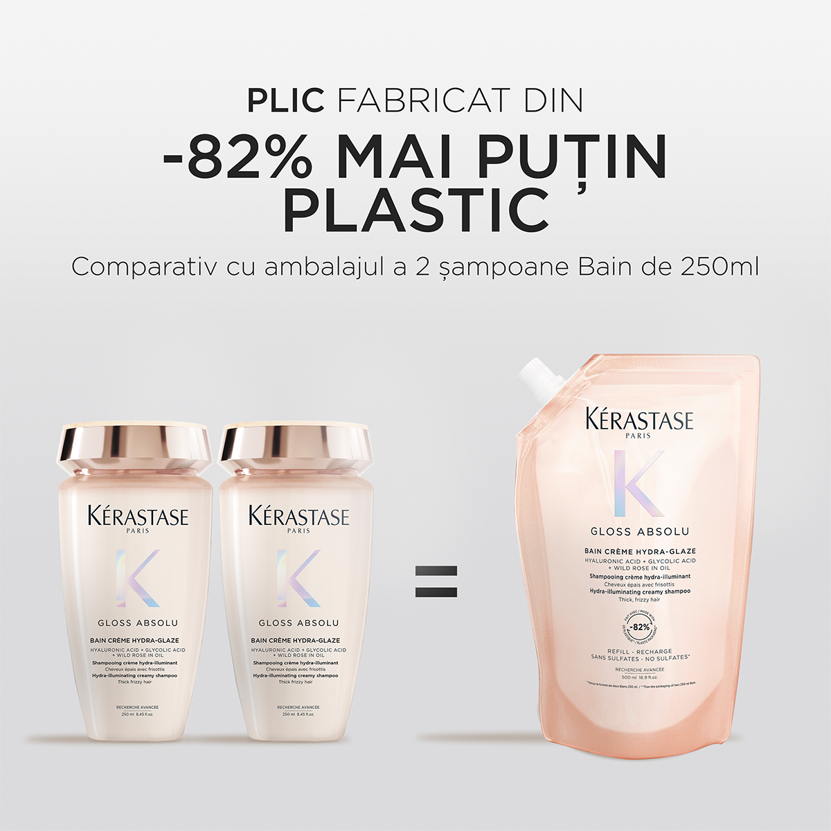 Krémes sampon vastag, rakoncátlan hajra – Kérastase Gloss Absolu Bain Crème Hydra-Glaze 500ml utántöltő