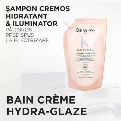 Krémes sampon vastag, rakoncátlan hajra – Kérastase Gloss Absolu Bain Crème Hydra-Glaze 500ml utántöltő