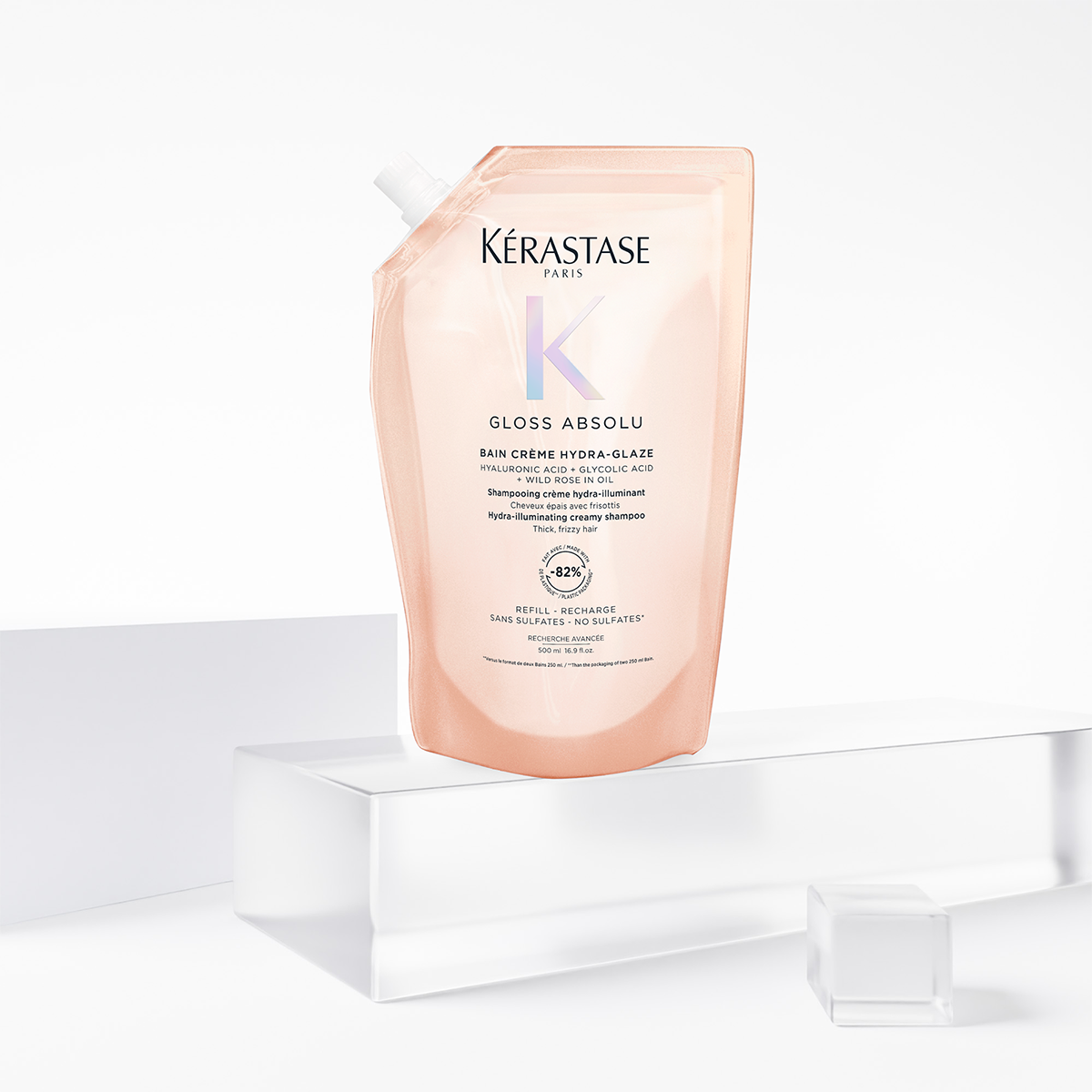 Krémes sampon vastag, rakoncátlan hajra – Kérastase Gloss Absolu Bain Crème Hydra-Glaze 500ml utántöltő
