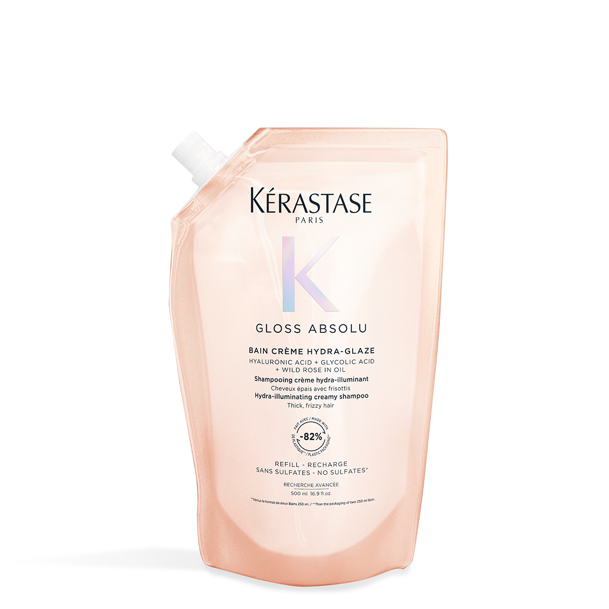 Krémes sampon vastag, rakoncátlan hajra – Kérastase Gloss Absolu Bain Crème Hydra-Glaze 500ml utántöltő