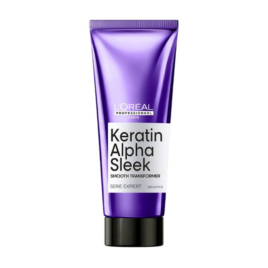 L'Oréal Professionnel Serie Expert Keratin Alpha Sleek Smooth Transformer Frizzelődés Elleni Hajsimító Kezelés, Lázadó Hajra, 200 ml