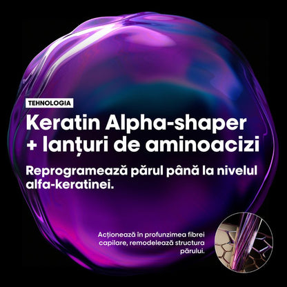 Serum Disciplinant Anti-Frizz L'Oréal Professionnel Serie Expert Keratin Alpha Sleek pentru Păr Rebel și Electrizat – 50ml