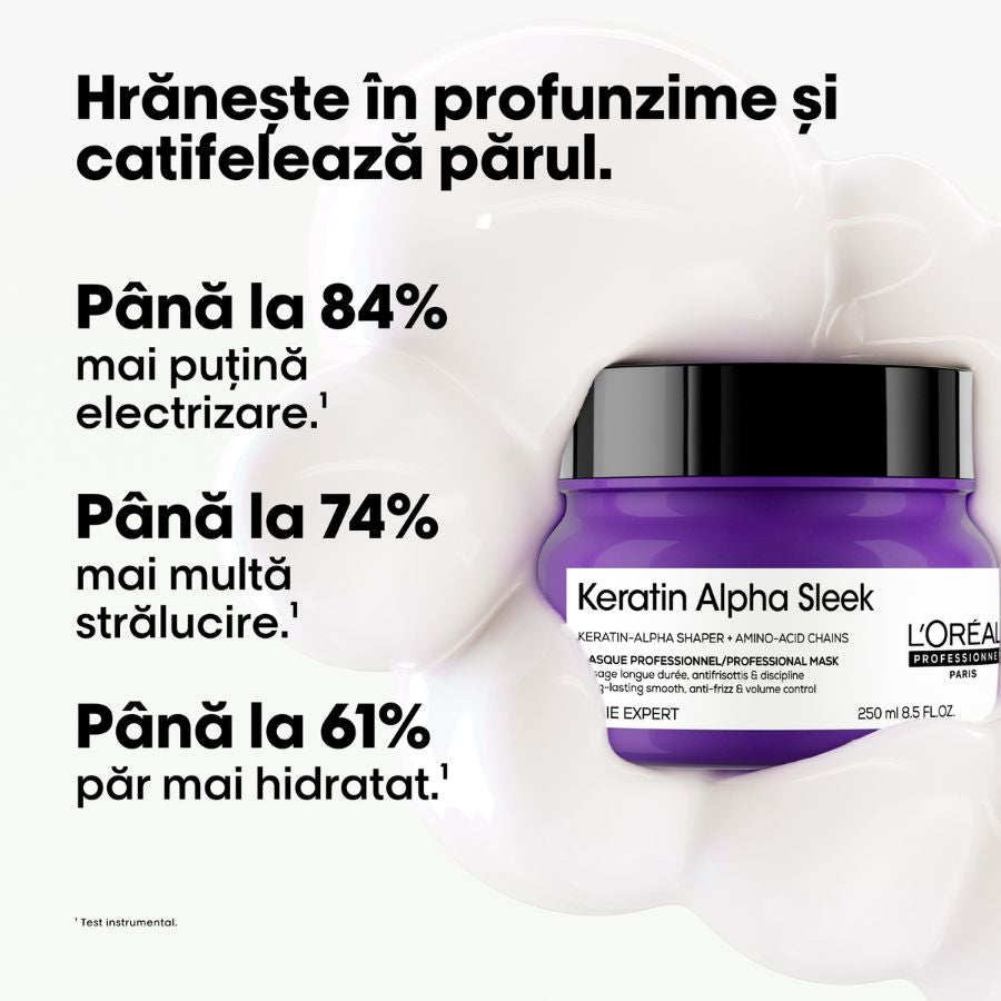 L'Oréal Professionnel Serie Expert Keratin Alpha Sleek professzionális kisimító és anti-frizz maszk 250ml