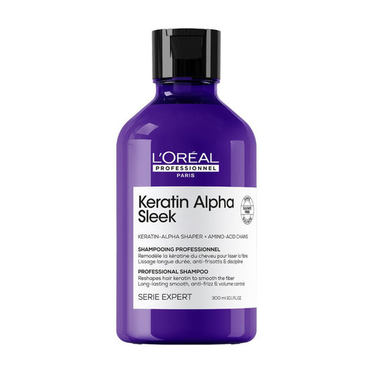 L'Oréal Professionnel Serie Expert Keratin Alpha Sleek Frizzelődés Elleni Sampon Lázadó és Elektromos Hajra 300ml