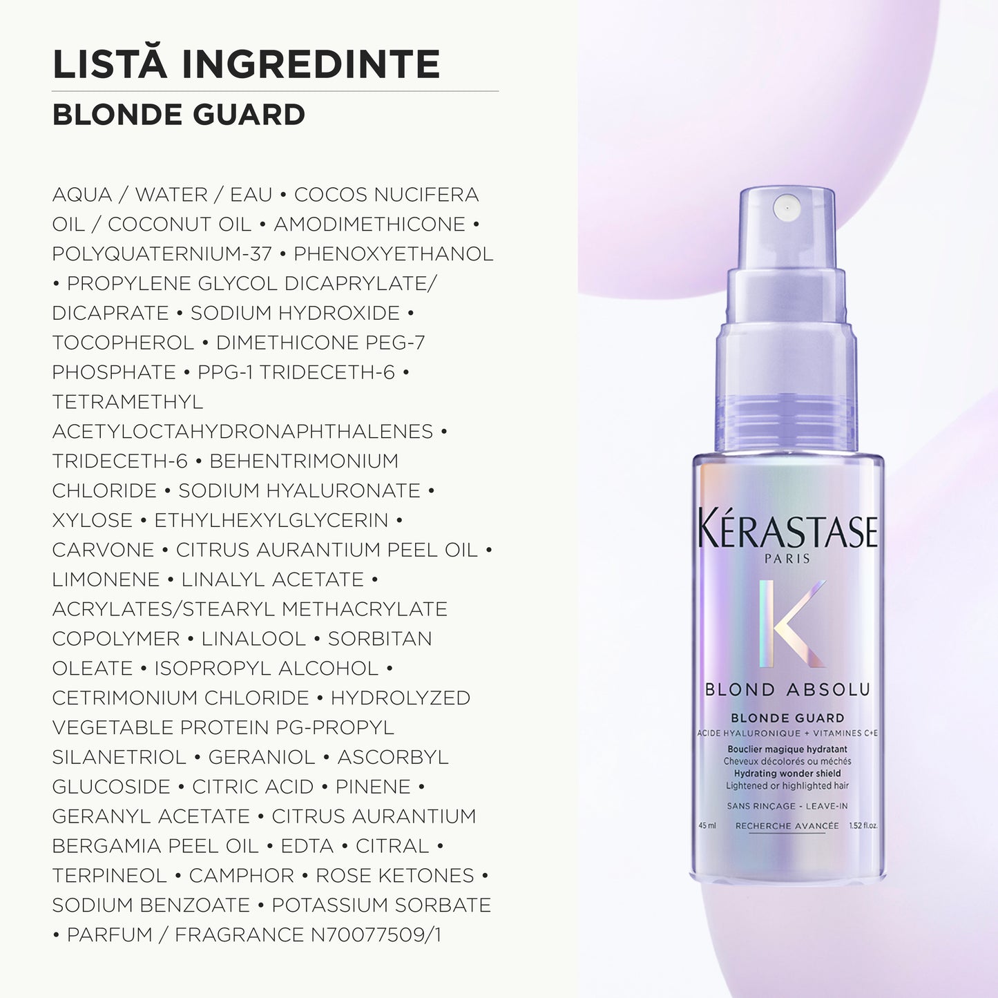 Kérastase Blond Guard – Hajban maradó ápoló szőke hajra, hidratálás és ragyogás 45 ml