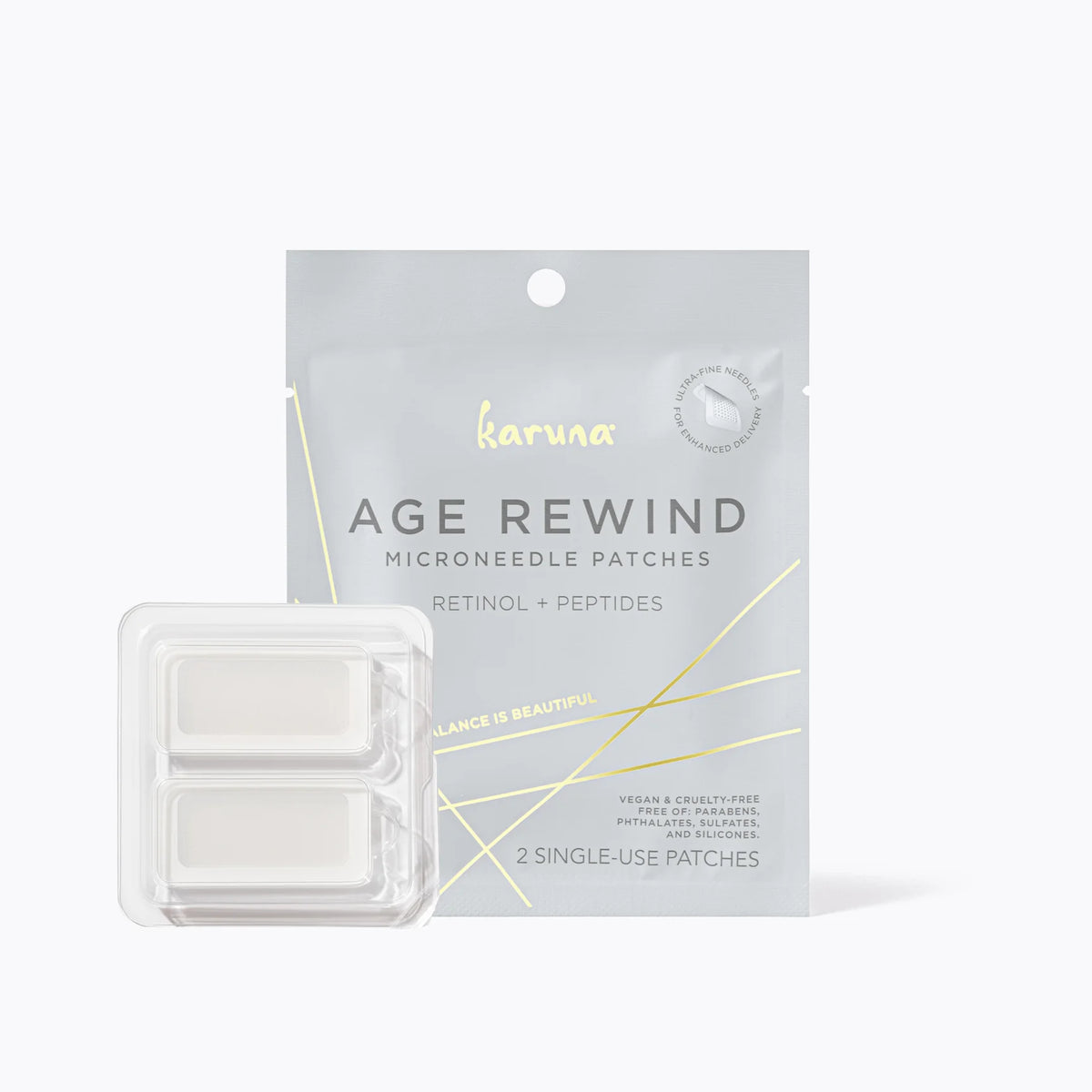 Karuna Age Rewind Microneedle Patches, plasturi cu microace, retinol și peptide pentru riduri
