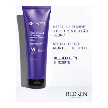 Maszk szőke és szőkített hajra — Redken Blondage Color Extend Blondage Anti-Brass Mask 250ml