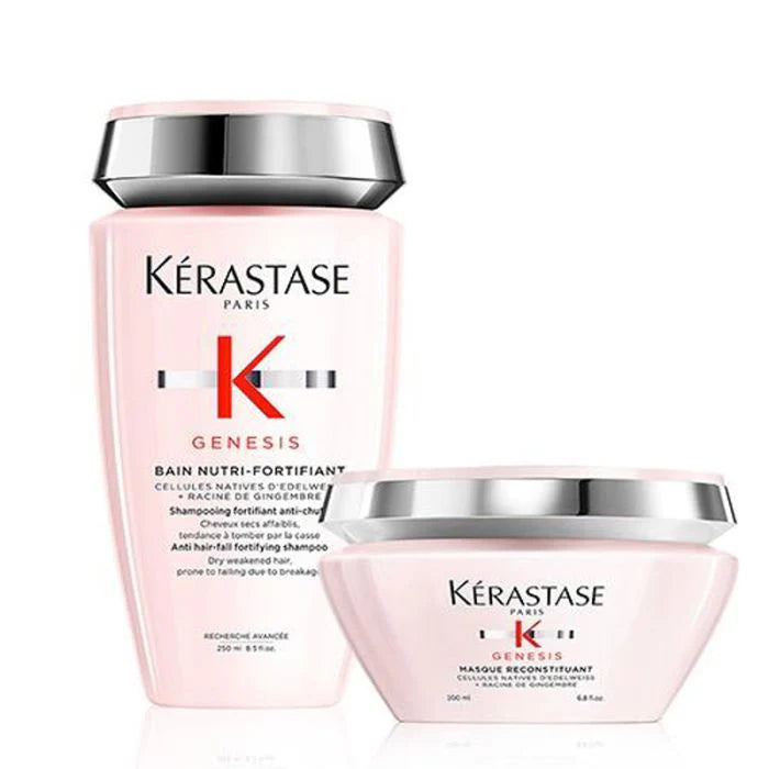 Erősítő készlet gyenge és hajhullásra hajlamos hajra – Kérastase Genesis Bain Nutri-Fortifiant 250ml + Masque Reconstituant 200ml
