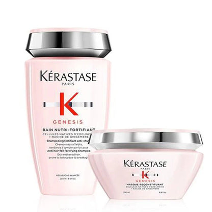 Erősítő készlet gyenge és hajhullásra hajlamos hajra – Kérastase Genesis Bain Nutri-Fortifiant 250ml + Masque Reconstituant 200ml