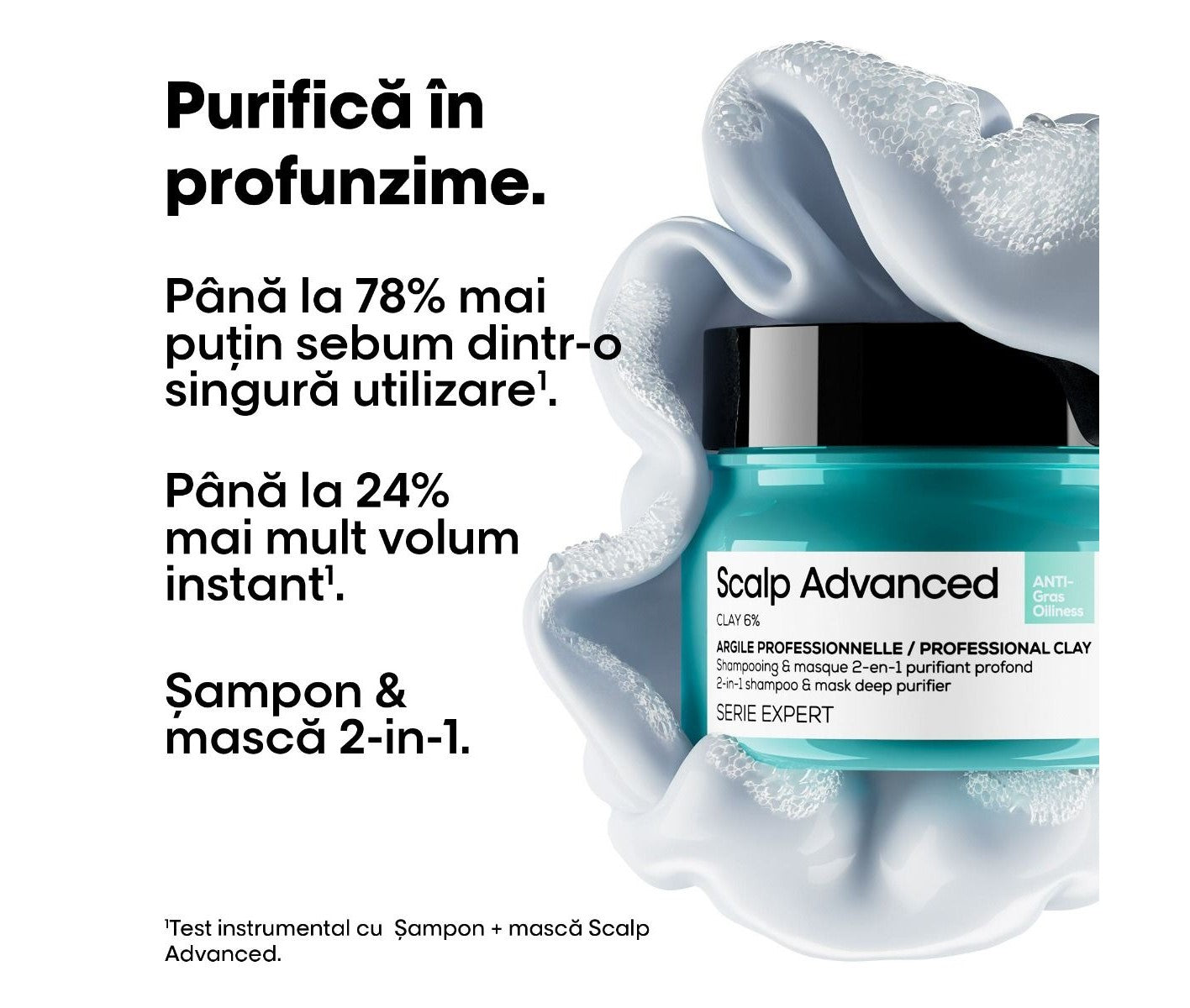 2 az 1-ben kezelés zsíros fejbőrre — L'Oréal Professionnel Scalp Advanced Clay 250ml