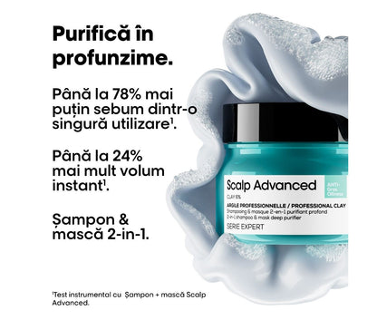 2 az 1-ben kezelés zsíros fejbőrre — L'Oréal Professionnel Scalp Advanced Clay 250ml