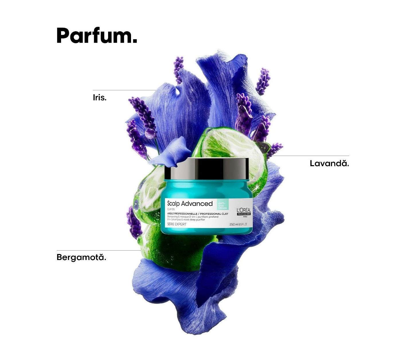 L'Oreal Professionnel Serie Expert Scalp Advanced 2 az 1-ben sampon és maszk zsíros fejbőrre agyaggal, utazóméret 75ml