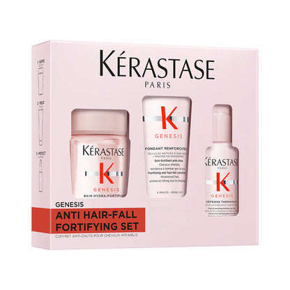 Kérastase Genesis Bain Hydra-Fortifiant + Fondant + Défense Thermique hajhullás elleni szett legyengült hajra, 80+75+45ml