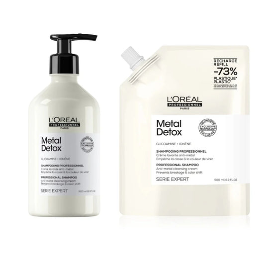 L’Oréal Professionnel Metal Detox Szett – Sampon 500ml + Eco Utántöltő 500ml | Fém méregtelenítés és színvédelem