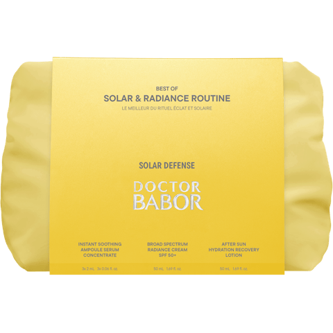 BABOR Solar & Radiance SPF50+ napvédő és ragyogás fokozó szett, Teljes körű arcápolás napfénynek kitett bőrre