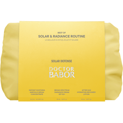 BABOR Solar & Radiance SPF50+ napvédő és ragyogás fokozó szett, Teljes körű arcápolás napfénynek kitett bőrre