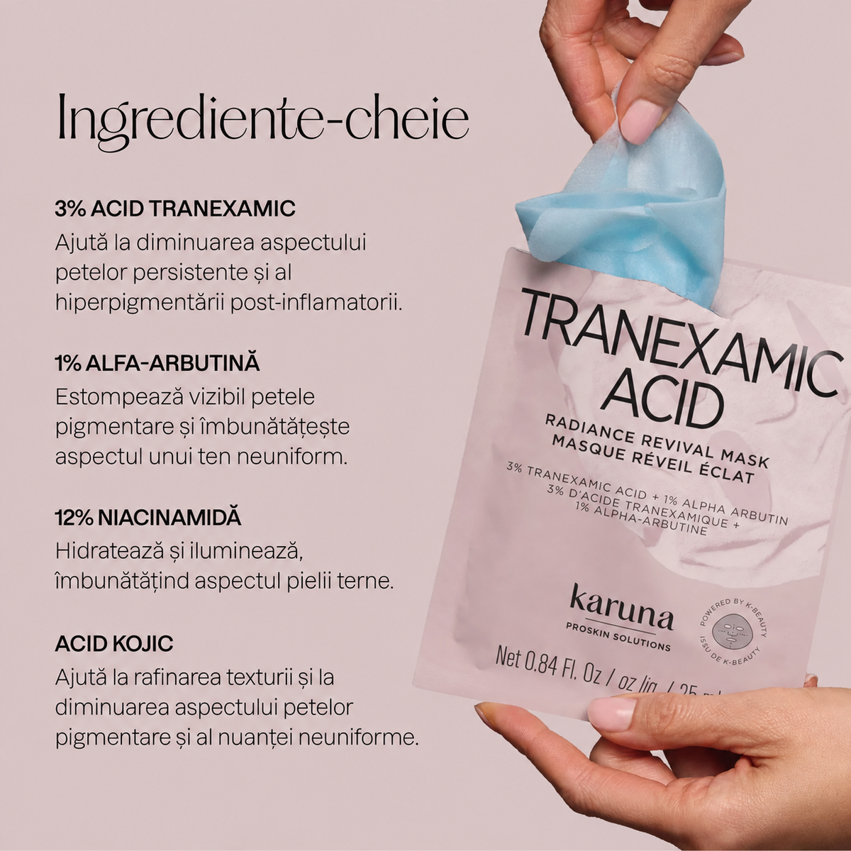Mască iluminatoare cu 3% acid tranexamic Karuna Tranexamic Acid Radiance Revival Mask