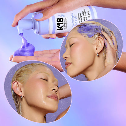 K18 Triplebright Triple Éclat Lilás Sampon Antioxidáns, semlegesítő, ragyogást biztosító 125ml